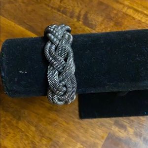 Brushed silver black bracelet